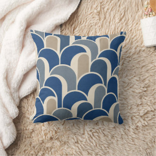 Coussin de jet à arche Art Déco bleu