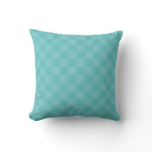 Coussin de jet à carreaux turquoise