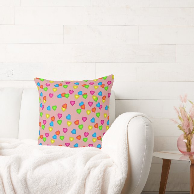 Coussin de jet à coeurs dégradés (Canapé)