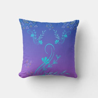 Coussin de jet à dégradé géométrique floral 40 cm 