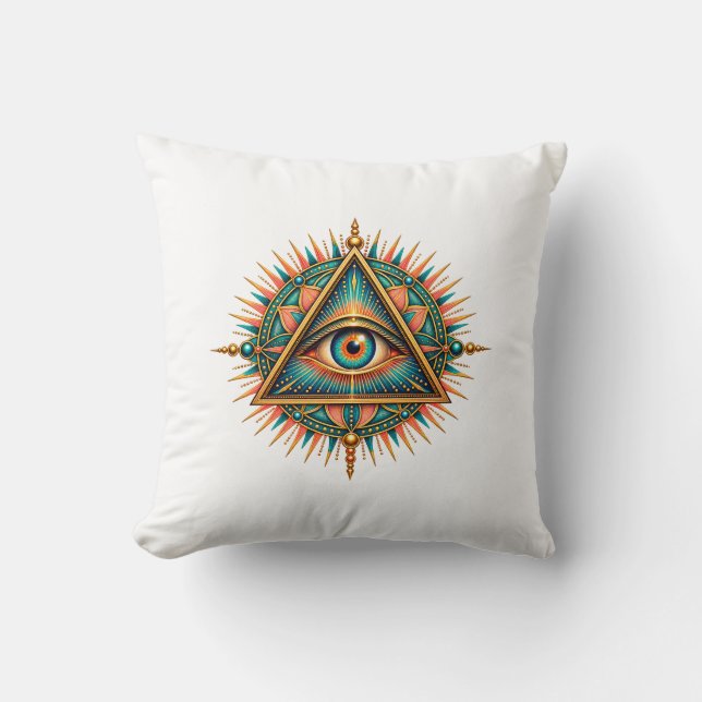 Coussin de jet à l'œil de boussole doré (Recto)