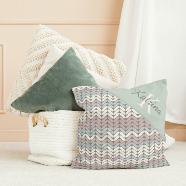 Coussin de jet à monogramme (Créateur téléchargé)