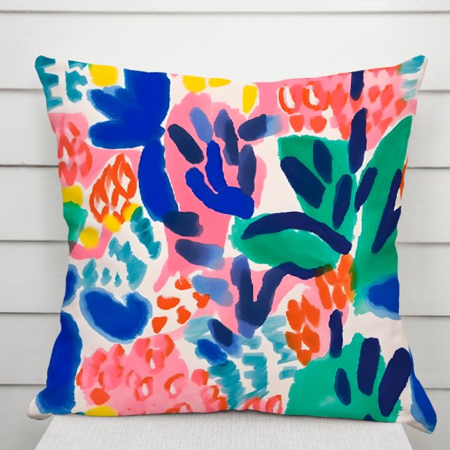 Coussin de jet à motif abstrait moderne maximalist (Créateur téléchargé)