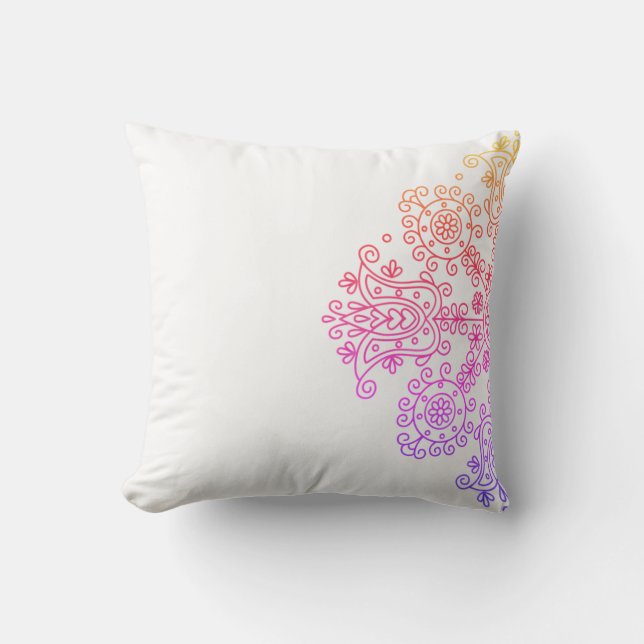 Coussin de jet à motif bohème folklorique (Recto)