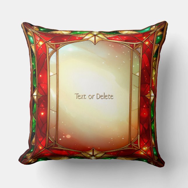 Coussin de jet à motif de vitrail orné (Recto)