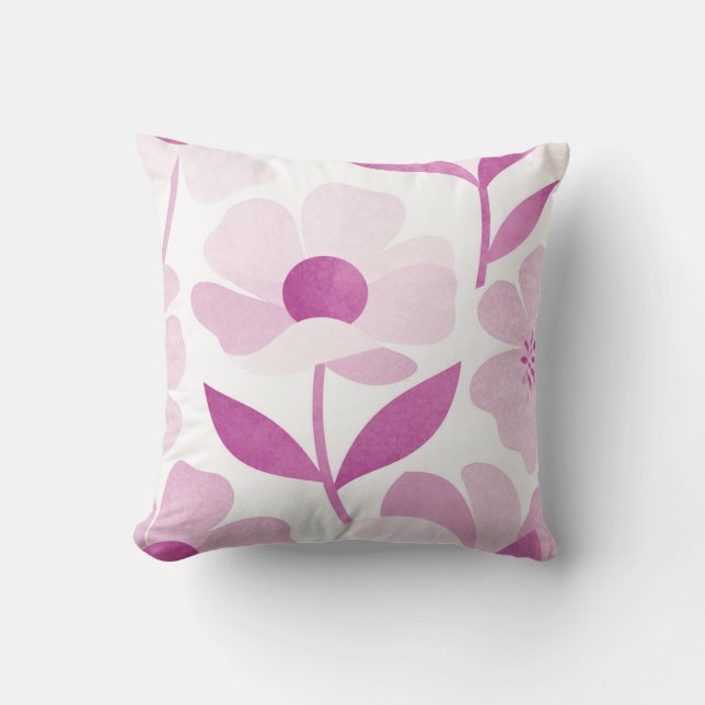 Coussin de jet à motif floral classique – Maison é (Recto)