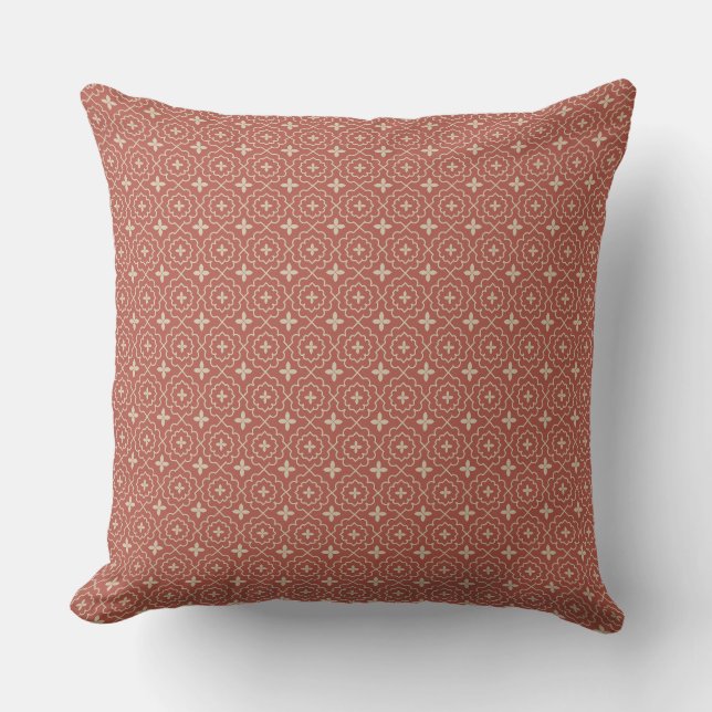  Coussin de jet à motif géométrique rouge moderne  (Recto)