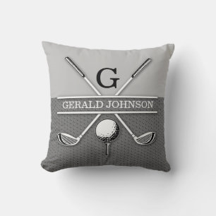 Coussin de jet à motif monogramme de golf