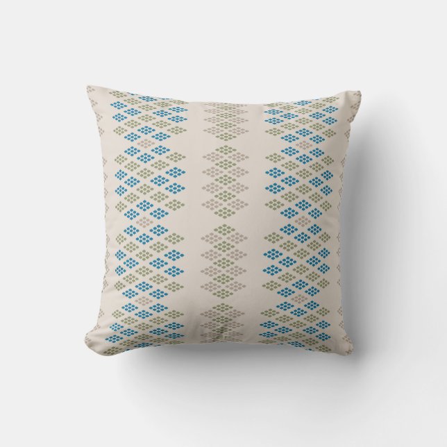 Coussin de jet à motif ogee traditionnel  (Recto)