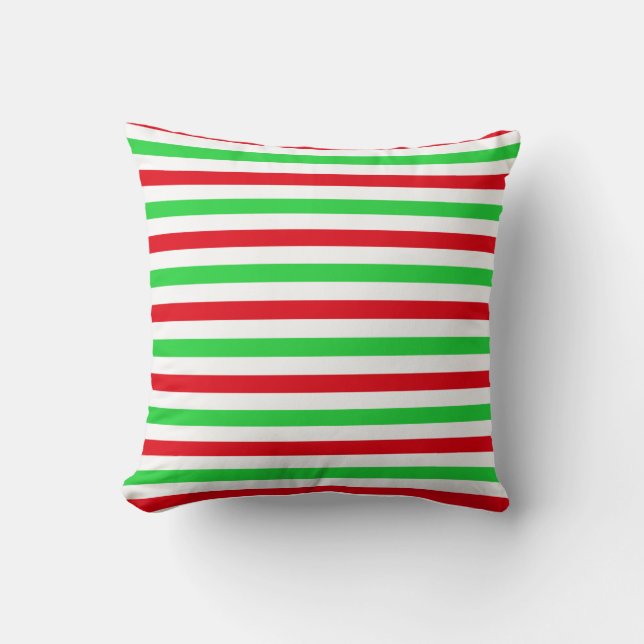 Coussin de jet à rayures de Noël 2 (Recto)