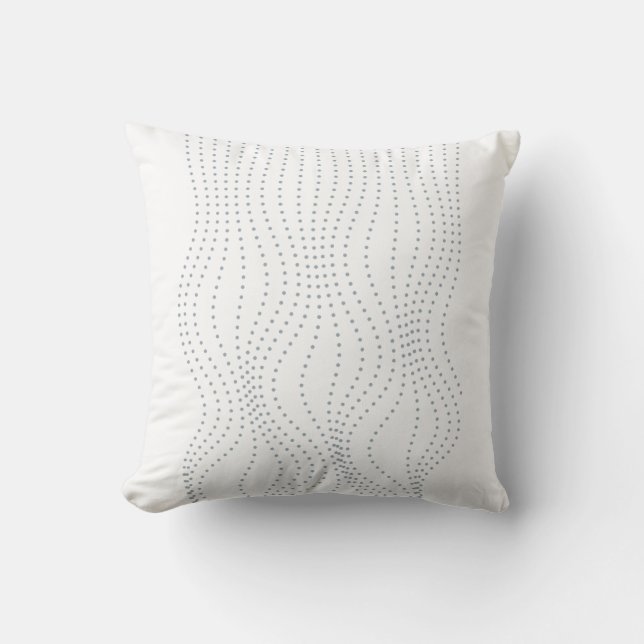 Coussin de jet abstrait à ligne pointillée grise m (Recto)