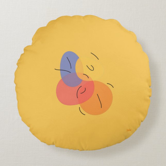 Coussin de jet abstrait coloré (Devant)