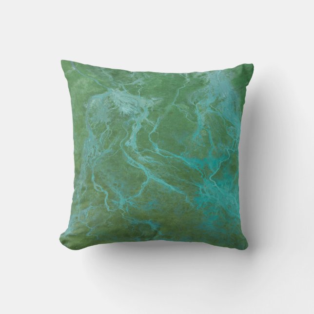 Coussin de jet abstrait de rivière (Recto)