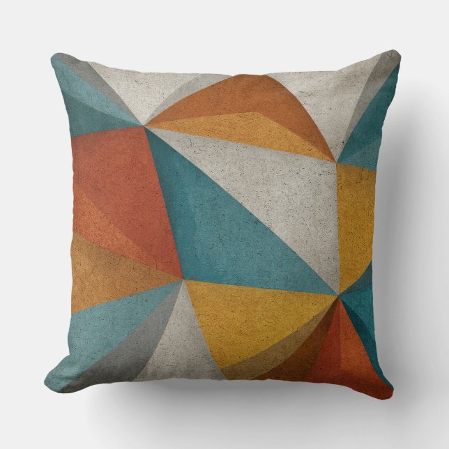 Coussin de jet abstrait géométrique du milieu du s (Recto)