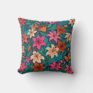 Coussin de jet Abstrait Lys & Papillons