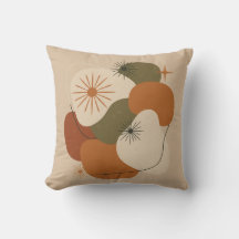 Coussin de jet abstrait milieu de siècle rétro