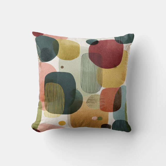 Coussin de jet abstrait organique moderne du milie (Recto)