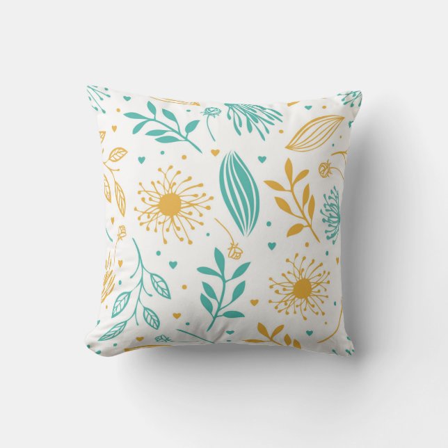 Coussin de jet accentué - Floral de la nature (Recto)