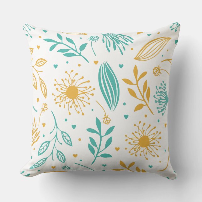 Coussin de jet accentué - Floral de la nature (Recto)