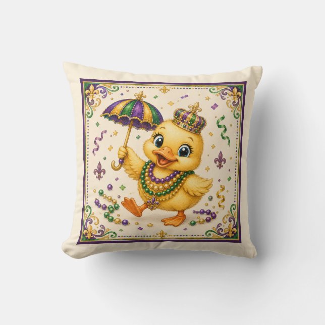 Coussin de jet adorable caneton de la Nouvelle-Orl (Recto)