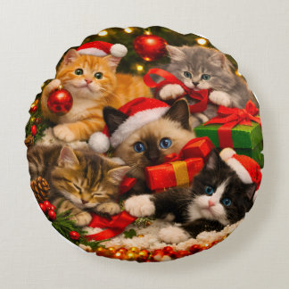 Coussin de jet adorable chaton de Noël
