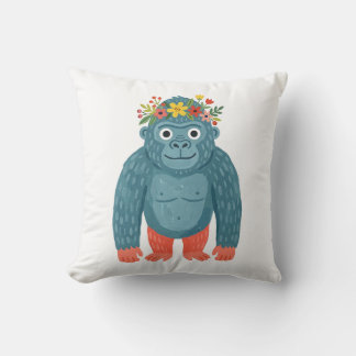 Coussin de jet adorable gorille