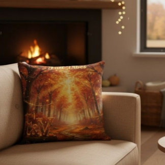 Coussin de jet ambiance automnale – Forêt automnal