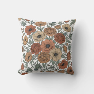 Coussin de jet Anémones minimaliste