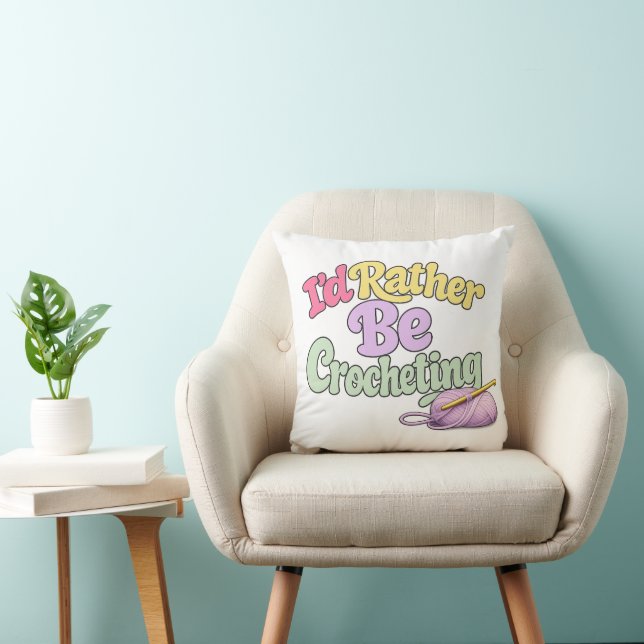 Coussin de jet au crochet pour amoureux de la lain (Chaise)