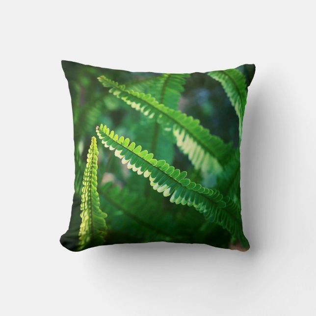Coussin de jet aux feuilles de plante de fougère v (Recto)