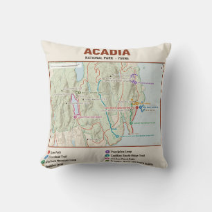 Coussin de jet avec carte du sentier de randonnée