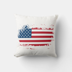 Coussin de jet avec drapeau américain
