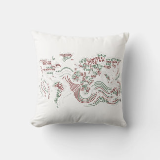 Coussin de jet avec motif typographique Terre