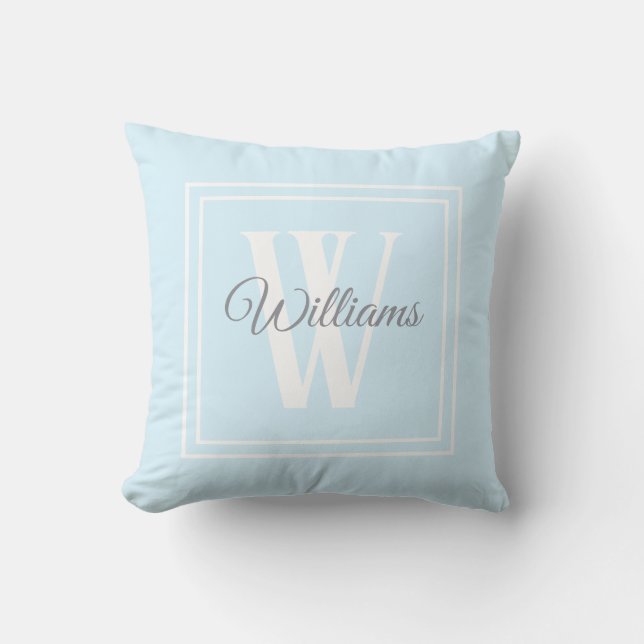 Coussin de jet avec nom de famille monogrammé (Recto)