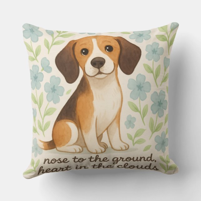 Coussin de jet Beagle pour les amoureux des chiens (Verso)