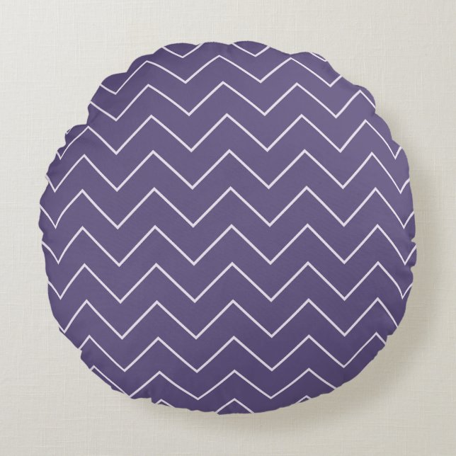 Coussin de jet bébé fille Chevron Violet - Rond (Devant)
