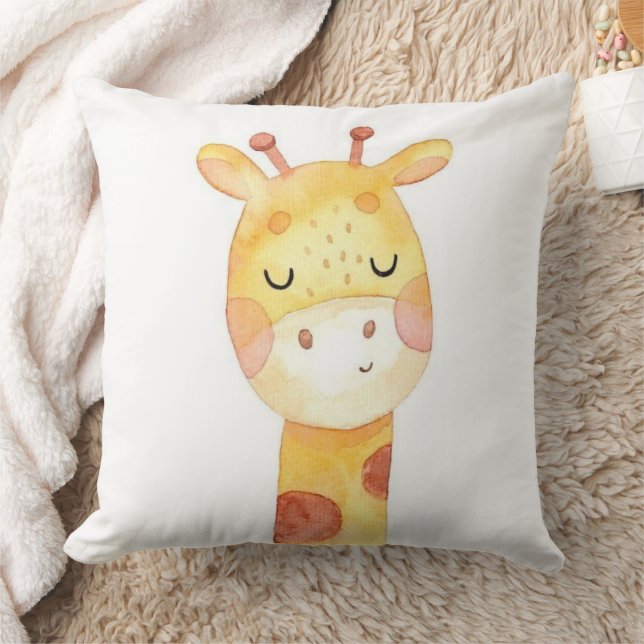 Coussin de jet bébé girafe endormi mignon  (Couverture)
