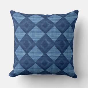 Coussin de jet bleu géométrique