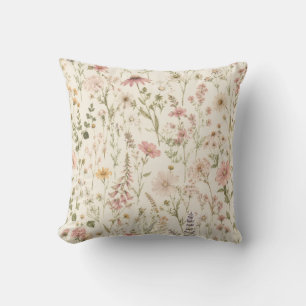 Coussin de jet bohème à fleurs sauvages - Floral b