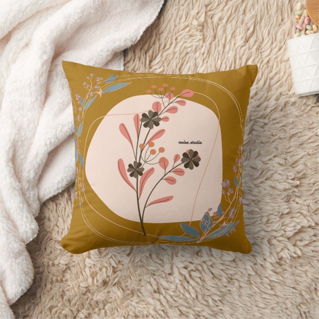 Coussin de jet bohème fleur botanique  (Couverture)