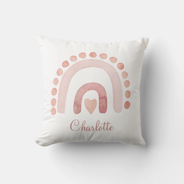 Coussin de jet bohème poussiéreux rose pour nurser (Recto)
