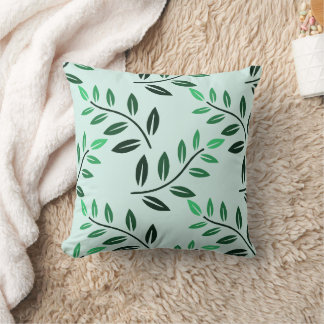 Coussin de jet botanique à feuille verte | Plante 