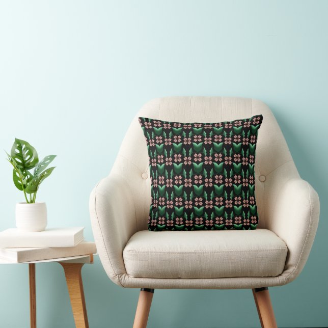 Coussin de jet botanique Emerald & Blush (Chaise)