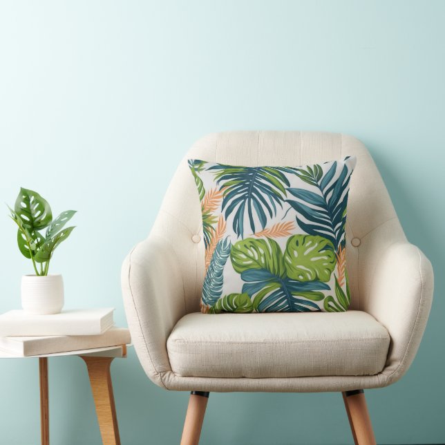 Coussin de jet botanique tropical (Chaise)