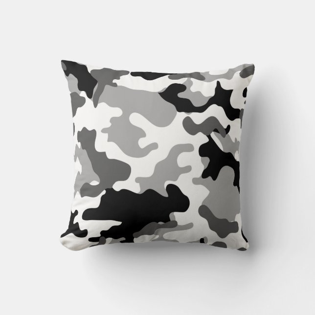 Coussin de jet camouflage gris (Recto)