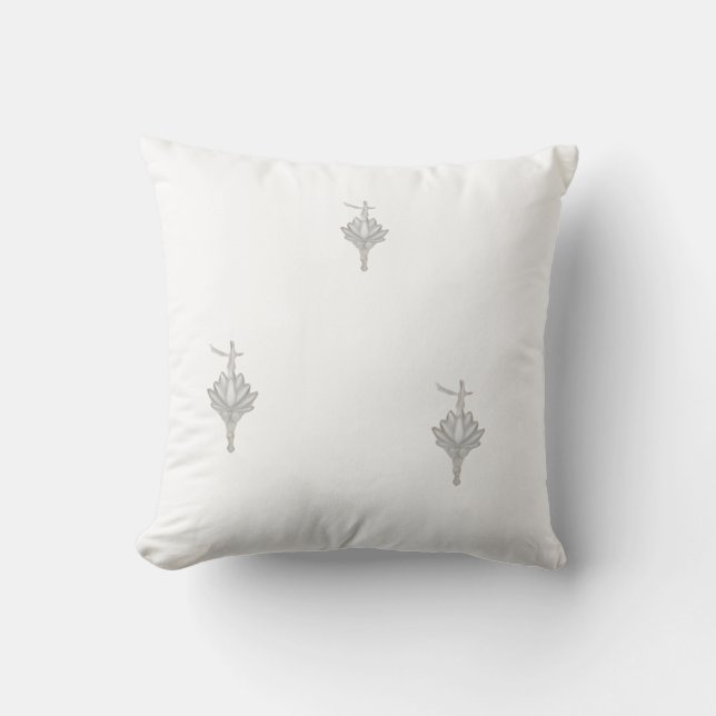 Coussin de jet Chakra Lotus Fleur Pendentif Argent (Recto)