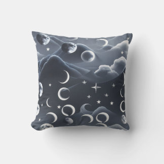 Coussin de Jet - Ciel Gris Phases Lunaires Céleste