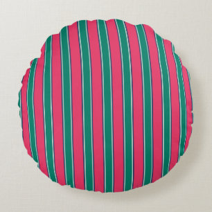 Coussin de jet côtier rayé rose et vert