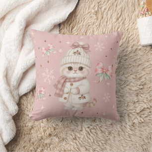Coussin de jet Cute Noël chaton