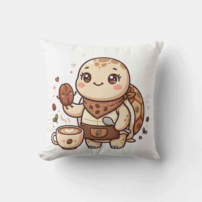 Coussin de jet Cute Turtle Bean Spoon (Recto)
